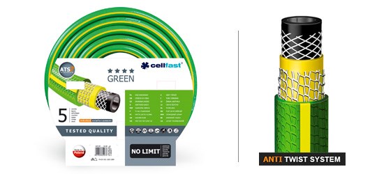Vrtna crijeva CELLFAST GREEN ATS2 ™ 1/2" 50m (otporno na UV, otporno na vremenske uvjete, otporno na habanje, promjer crijeva 1,25 cm, duljina crijeva 50 m)-4