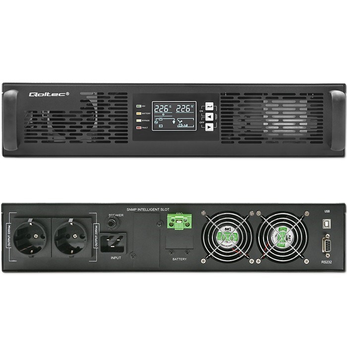 Neprekidno napajanje za rack QOLTEC 52286 (2.4kVA, 2400W, faktor snage 1.0, LCD, EPO, USB, On-line)-4
