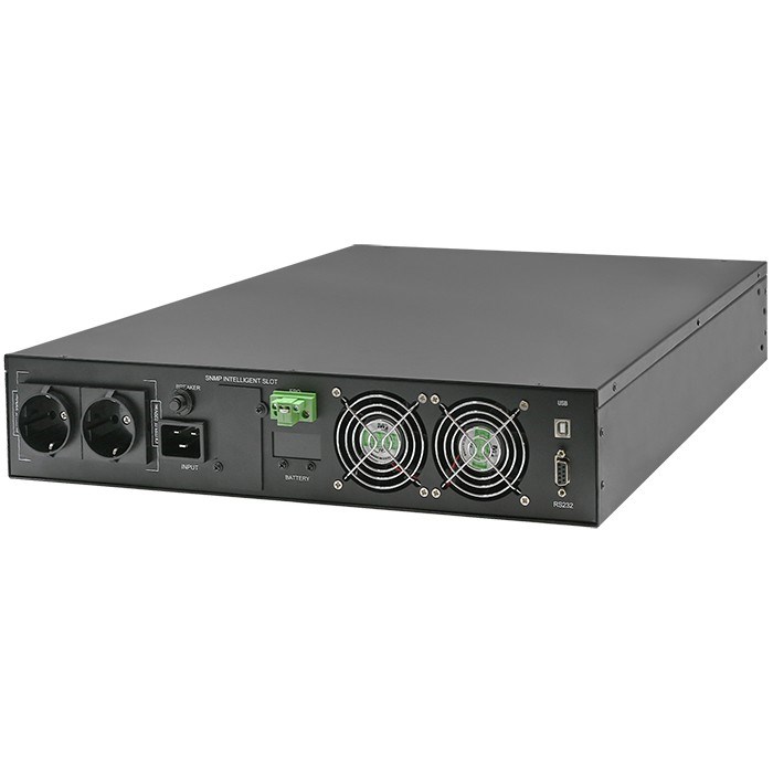 Neprekidno napajanje za rack QOLTEC 52286 (2.4kVA, 2400W, faktor snage 1.0, LCD, EPO, USB, On-line)-0