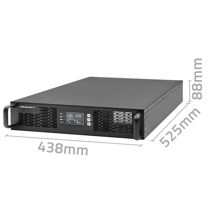 Neprekidno napajanje za rack QOLTEC 52285 (1kVA, 1000W, faktor snage 1.0, LCD, EPO, USB, On-line)-7