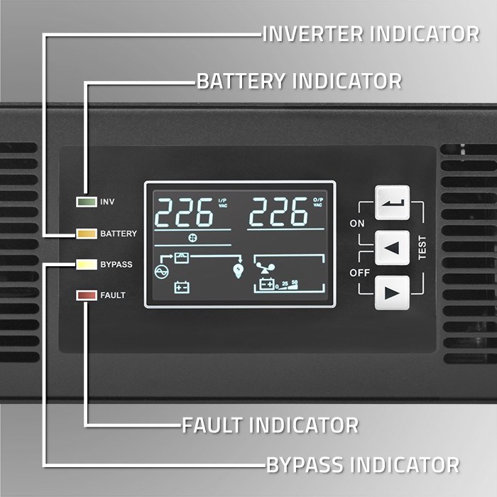 Neprekidno napajanje za rack QOLTEC 52285 (1kVA, 1000W, faktor snage 1.0, LCD, EPO, USB, On-line)-3