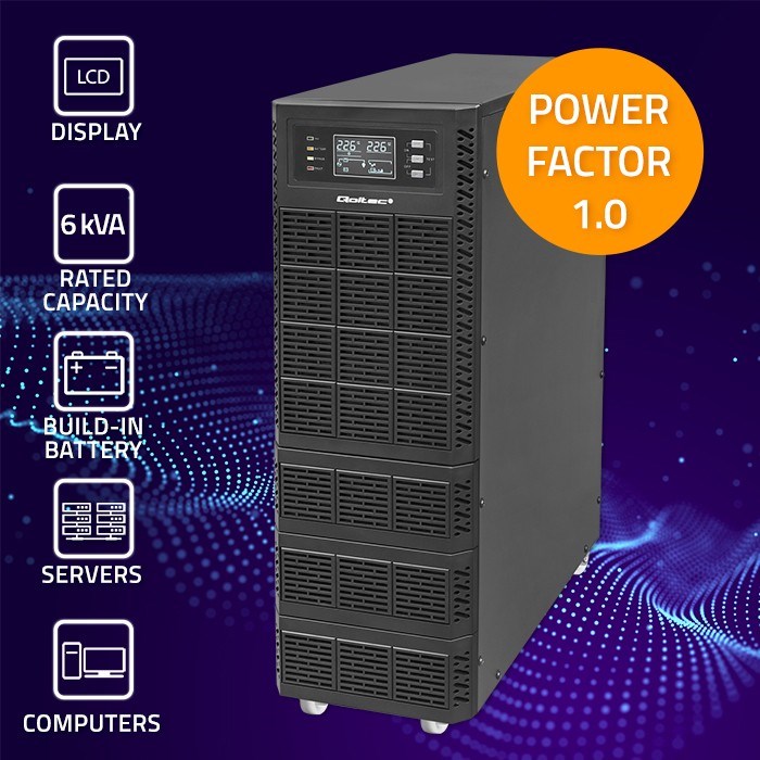 UPS Neprekidno napajanje QOLTEC Monolith Online 6kVA / 6000W (LCD, Rack/Tower, Power Factor 1.0)-5