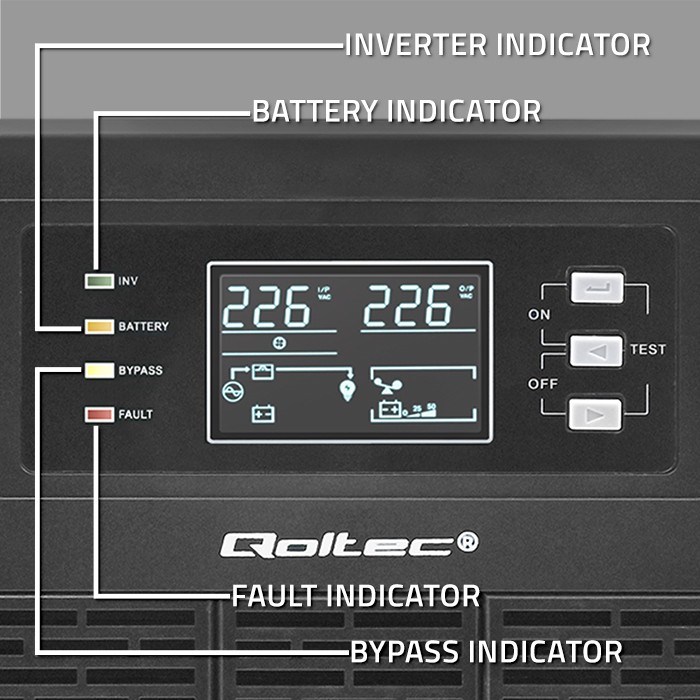 UPS Neprekidno napajanje QOLTEC Monolith Online 6kVA / 6000W (LCD, Rack/Tower, Power Factor 1.0)-0
