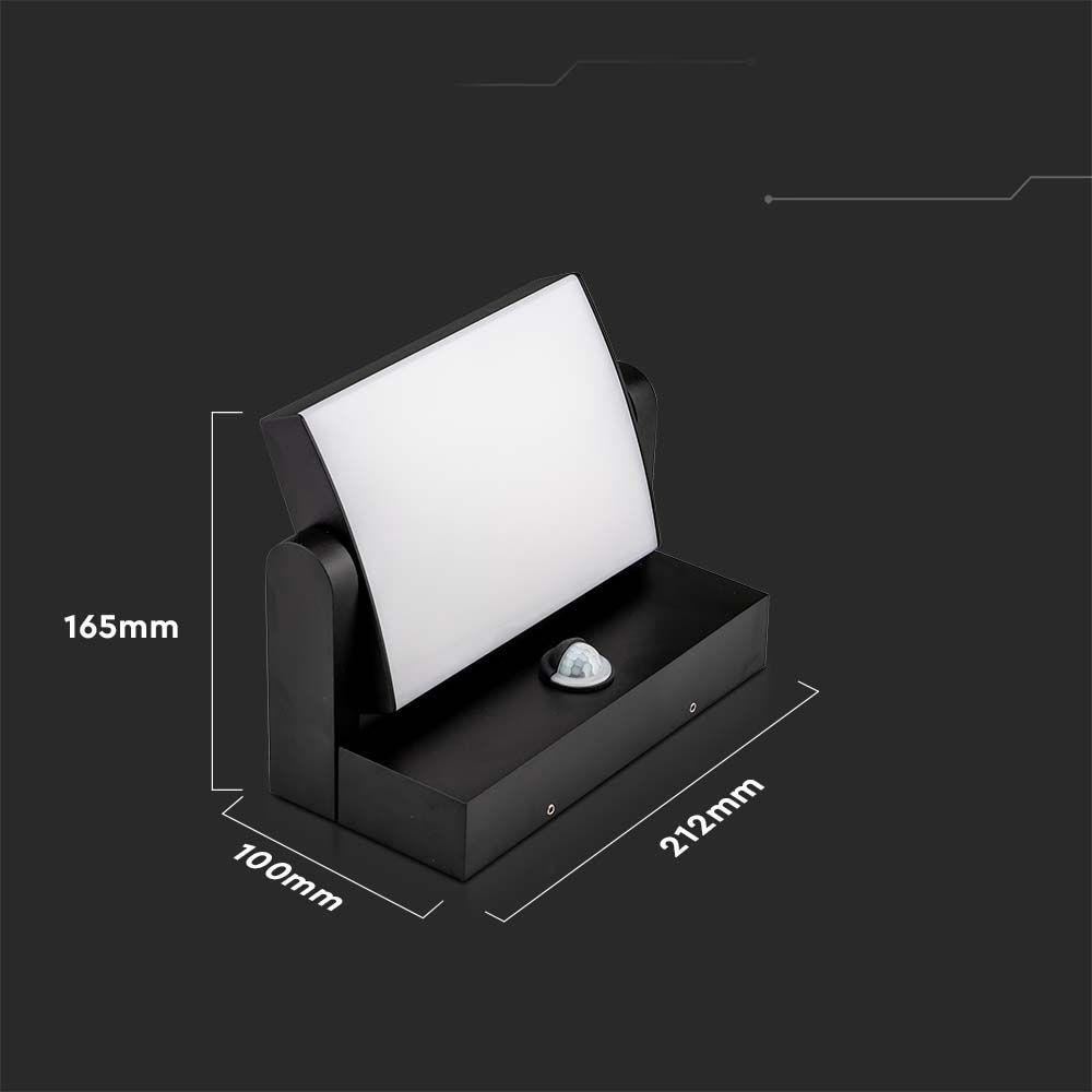 Projector Façade Luminaire V-TAC 17W LED Motion Sensor Black IP65 VT-11020-120-B 4000K 2520lm-2