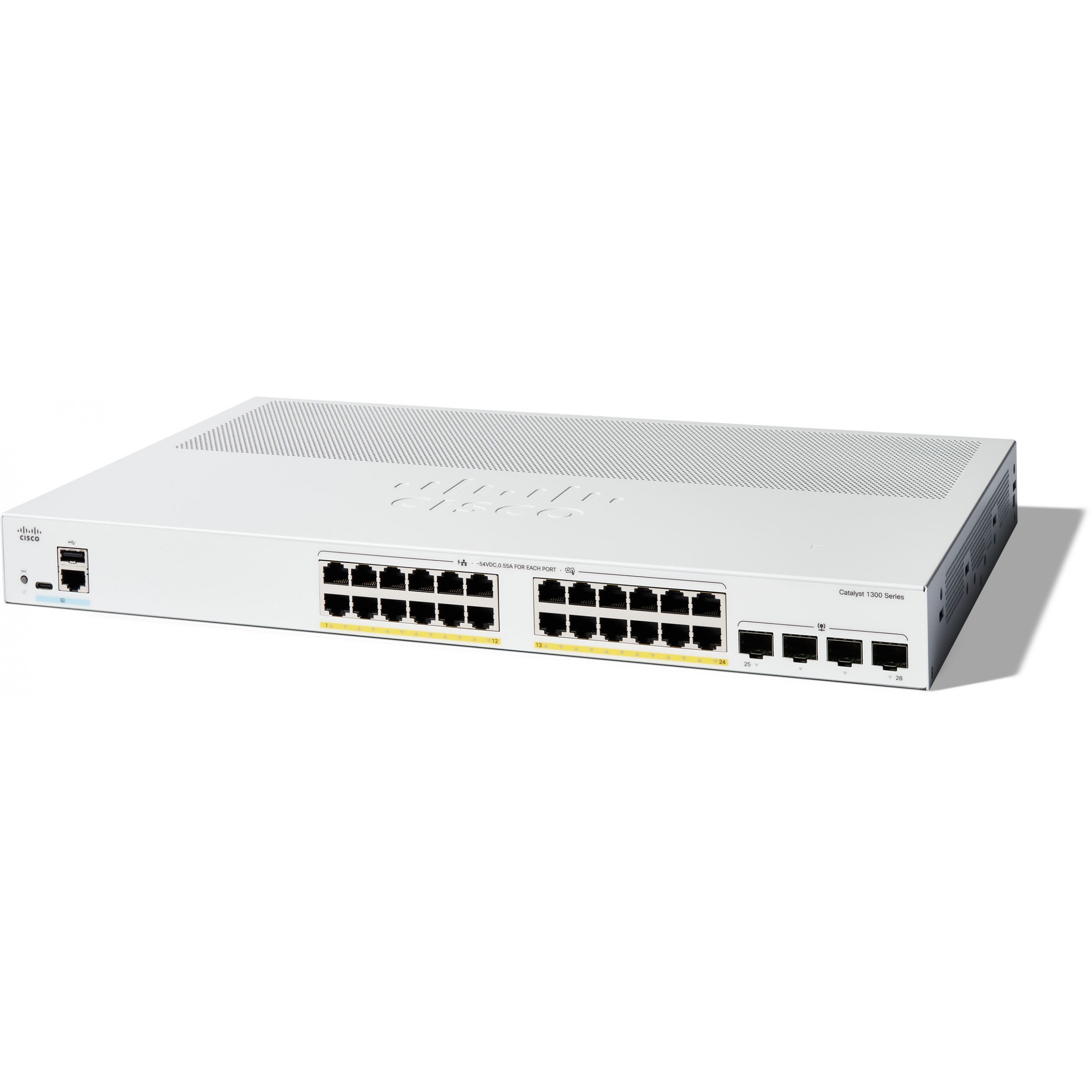 Managed Switch CISCO Catalyst 1300-24P-4G 24 Port GE PoE 4x1GE SFP-0