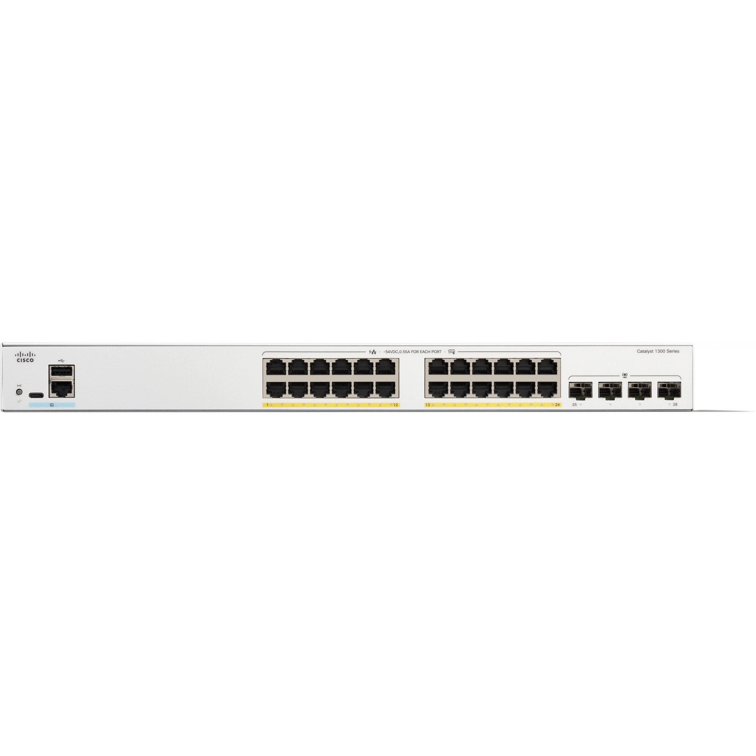 Managed Switch CISCO Catalyst 1300-24P-4G 24 Port GE PoE 4x1GE SFP-1