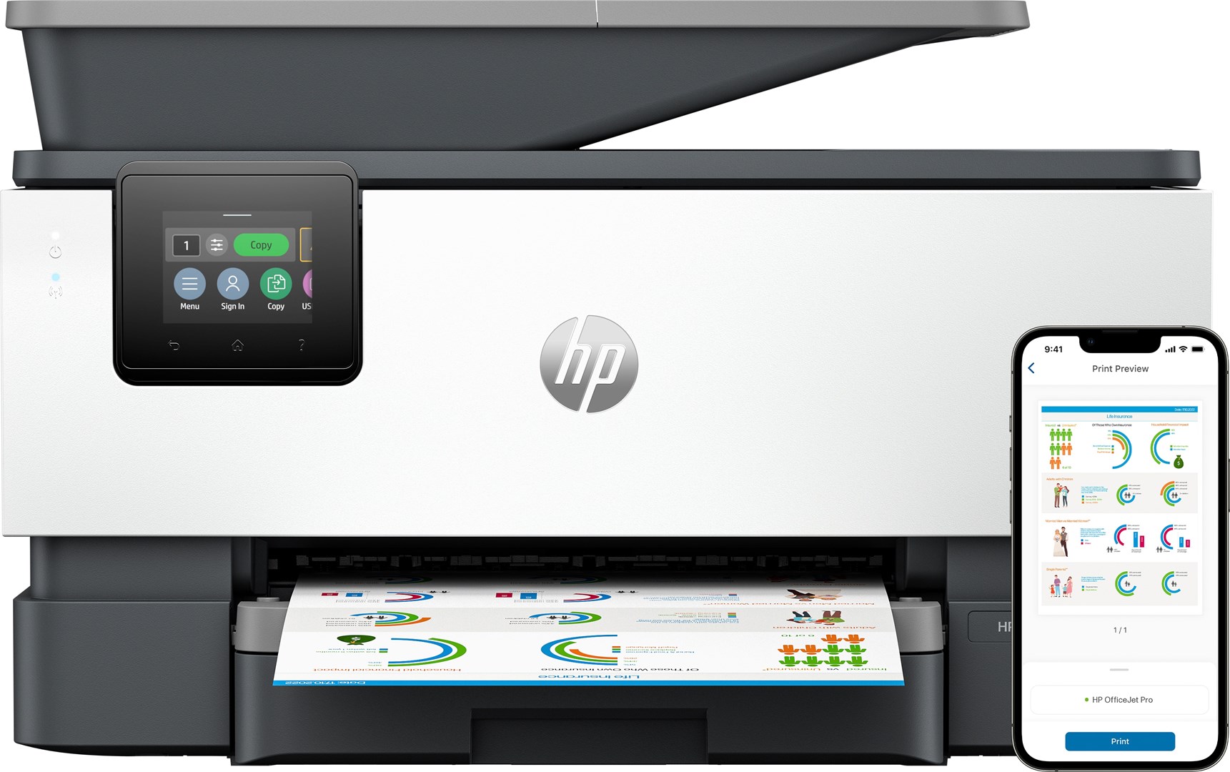 Pisač HP Officejet Pro 9120b Aio (512 MB memorije, 1200 MHz, boja siva, 250 listova kapaciteta, 60 listova izlaznog kapaciteta)