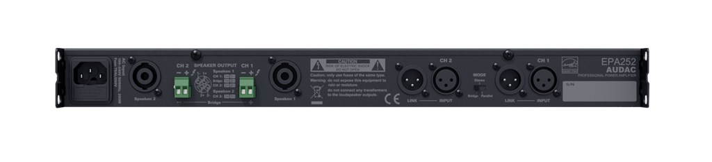 Audio pojačalo AUDAC EPA252 (2.0 kanala, crna boja)-1