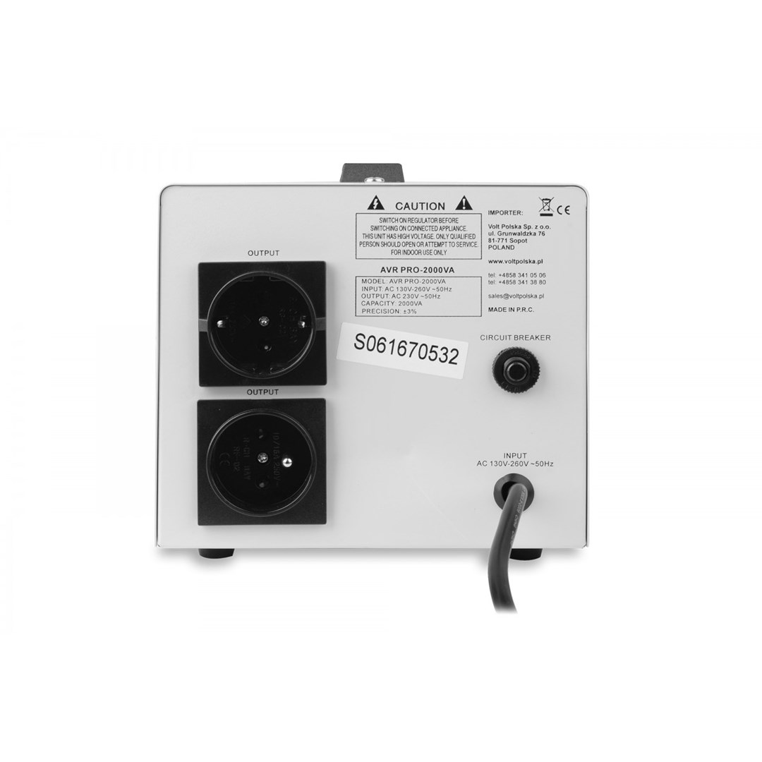 Stabilizator napona VOLT POLSKA AVR PRO 2000VA (1200W, 3% preciznost, LCD)-4