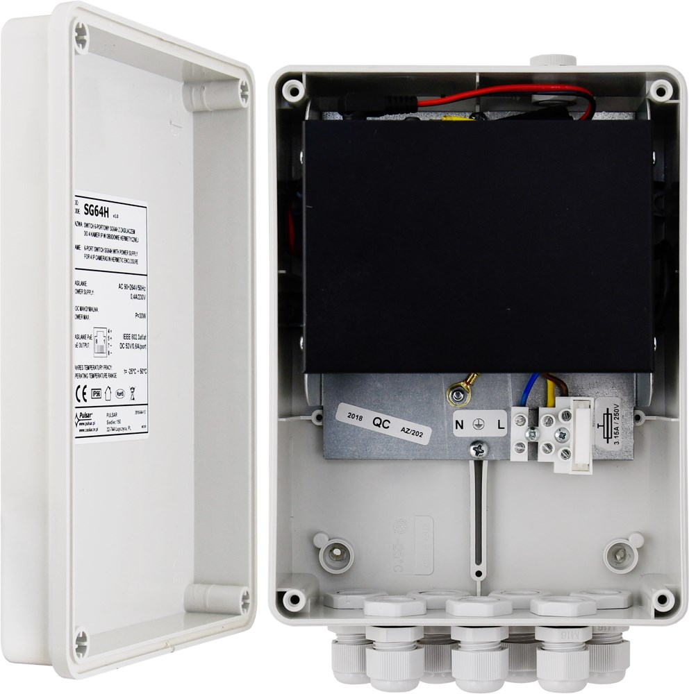 PoE Switch PULSAR SG64H (6-portni, 4x PoE, 60W, hermetičko kućište IP56)-0