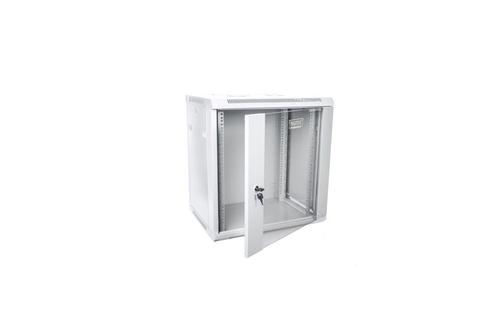 Mrežni ormar DIGITUS DN-19 12U-6/4-EC-F (19" 12U, 600x450mm, staklena vrata, 60kg nosivosti, sivi)-1