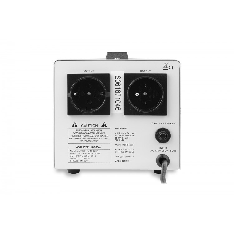Stabilizator napona VOLT POLSKA AVR PRO 1000 (1000VA, 230V, LCD)-0