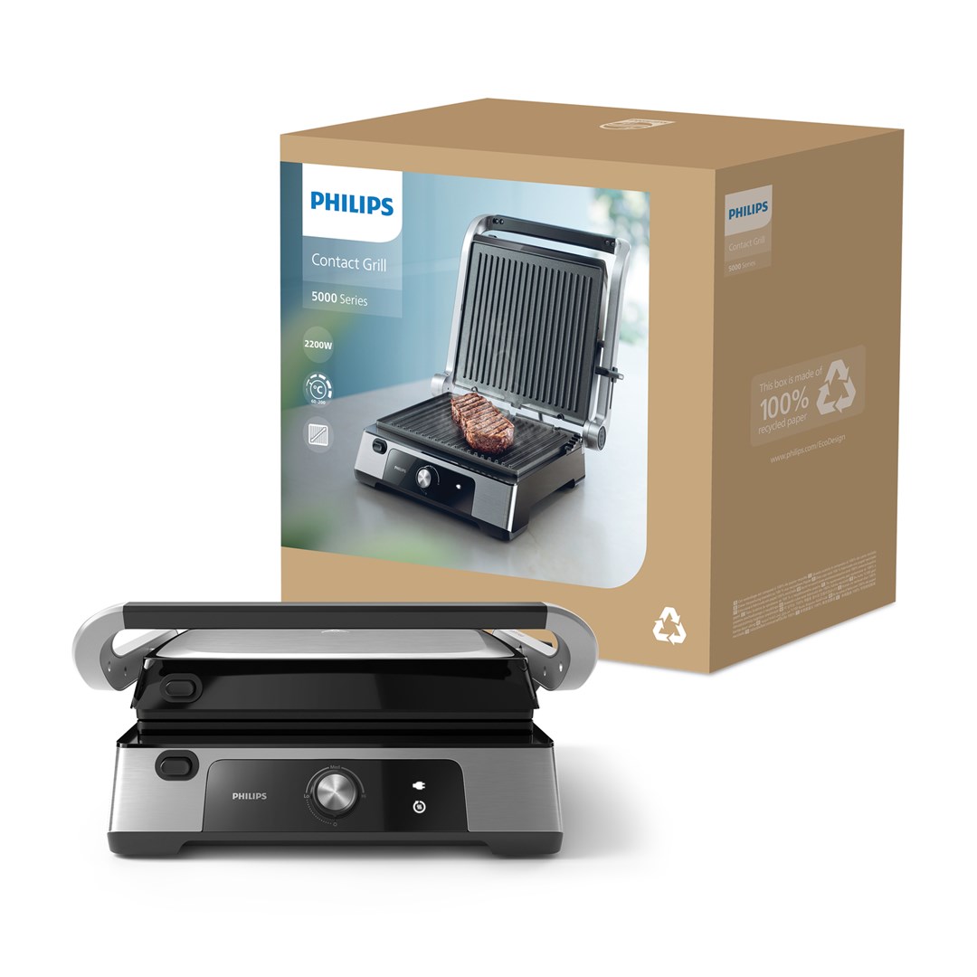 Kontaktni roštilj PHILIPS HD6301/90 (2000W, Rebrasta/Glatka ploča)-1