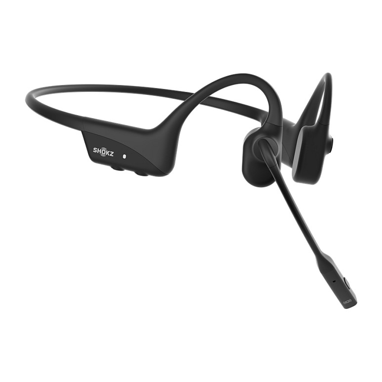 SHOKZ OpenComm2 2025 Upgrade Wireless Bluetooth Bone Conduction Videoconferencing Headset with USB-C Charging Port | 16 Hr Talk Time, 29m Wireless Range, 1 Hr Charge Time | Includes Noise Cancelling Boom Mic, Black-0