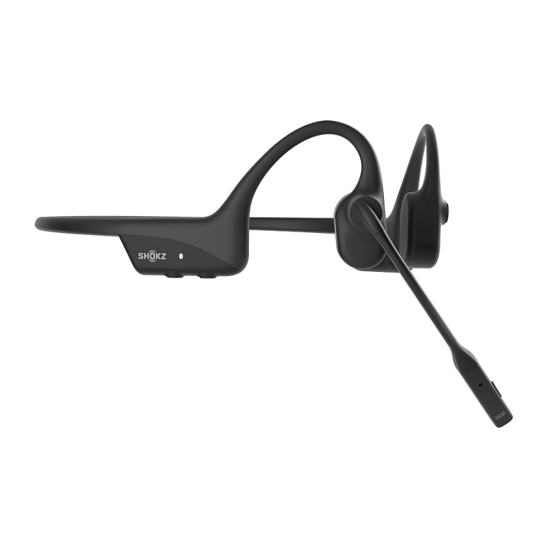 SHOKZ OpenComm2 2025 Upgrade Wireless Bluetooth Bone Conduction Videoconferencing Headset with USB-C Charging Port | 16 Hr Talk Time, 29m Wireless Range, 1 Hr Charge Time | Includes Noise Cancelling Boom Mic, Black-1