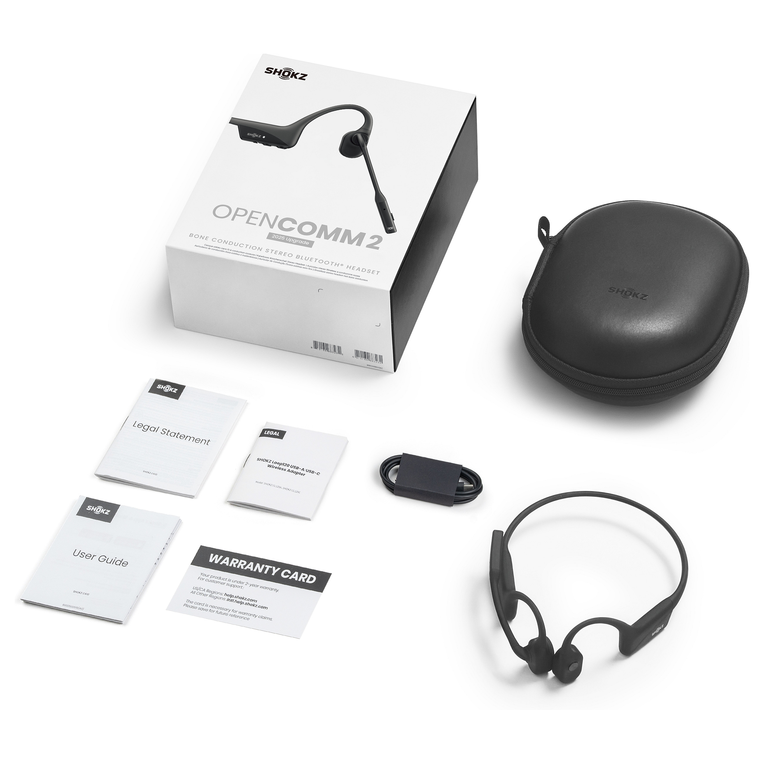 SHOKZ OpenComm2 2025 Upgrade Wireless Bluetooth Bone Conduction Videoconferencing Headset with USB-C Charging Port | 16 Hr Talk Time, 29m Wireless Range, 1 Hr Charge Time | Includes Noise Cancelling Boom Mic, Black-6