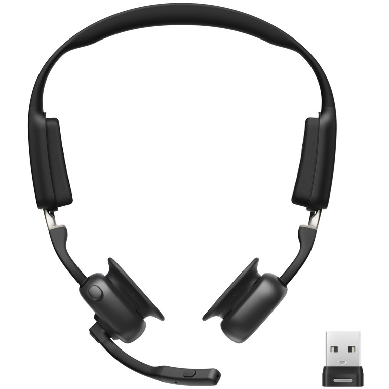SHOKZ OpenMeet UC Wireless Bluetooth Bone Conduction Videoconferencing Headset with USB-A adapter-0