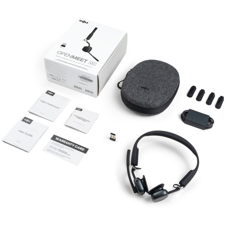 SHOKZ OpenMeet UC Wireless Bluetooth Bone Conduction Videoconferencing Headset with USB-A adapter-6