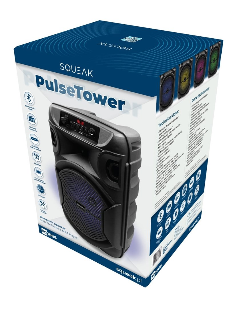SQUEAK KARAOKE SPEAKER PULSETOWER BT 5.3 + EDR SQ1006-2