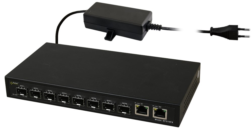 Mrežni switch PULSAR SFG10F8 (8x SFP, 2x RJ45, Gigabit, RACK 10")-0