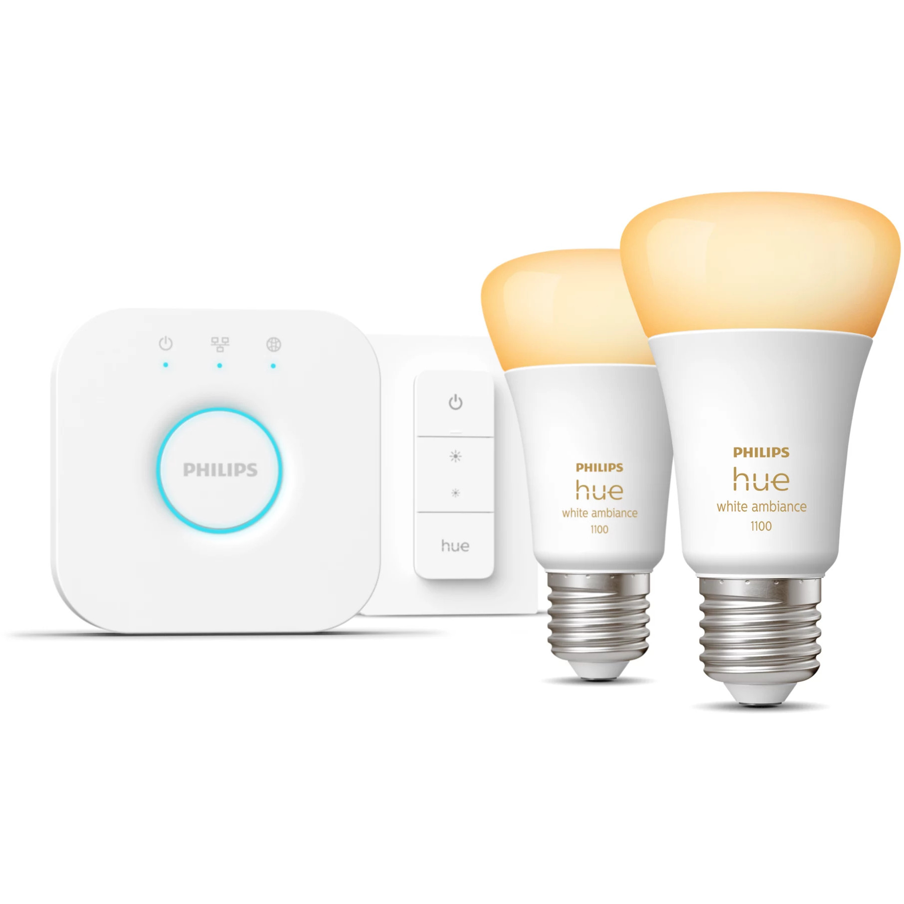 Smart lighting kit PHILIPS HUE STARTER KIT 2X LED BULB (2 bulb(s), E27, 2200-6500K, 1100 lm)