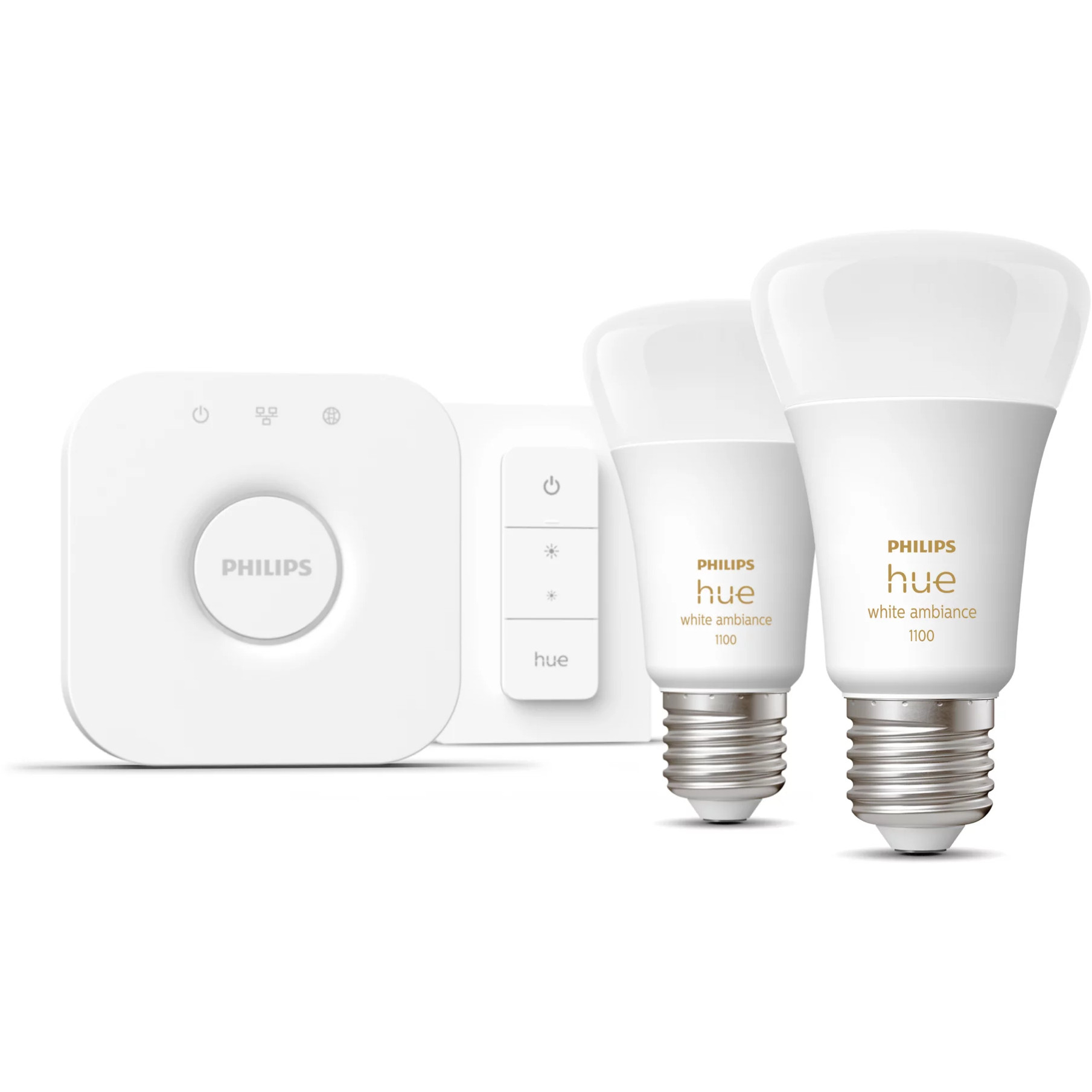 Smart lighting kit PHILIPS HUE STARTER KIT 2X LED BULB (2 bulb(s), E27, 2200-6500K, 1100 lm)-1