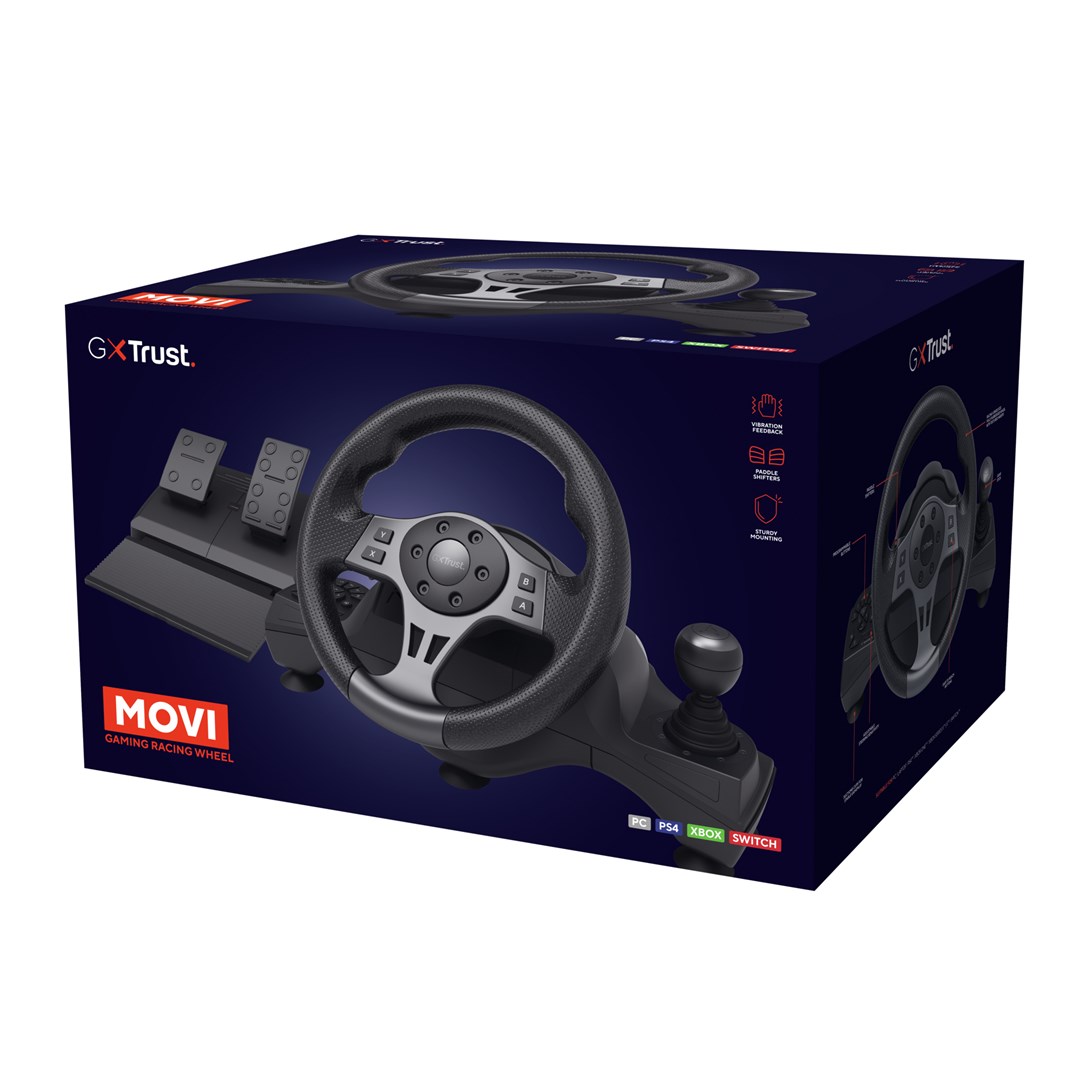 Volan TRUST GXT 289 Movi Black USB + Pedale za Nintendo Switch, PlayStation 4, Xbox One S, Xbox One X, Xbox Series S, Xbox Series X-5
