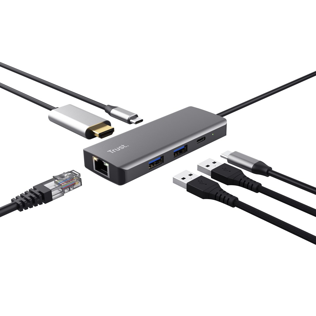 Adapter TRUST Dalyx USB Type-C 1000 Mbit/s Silver-5