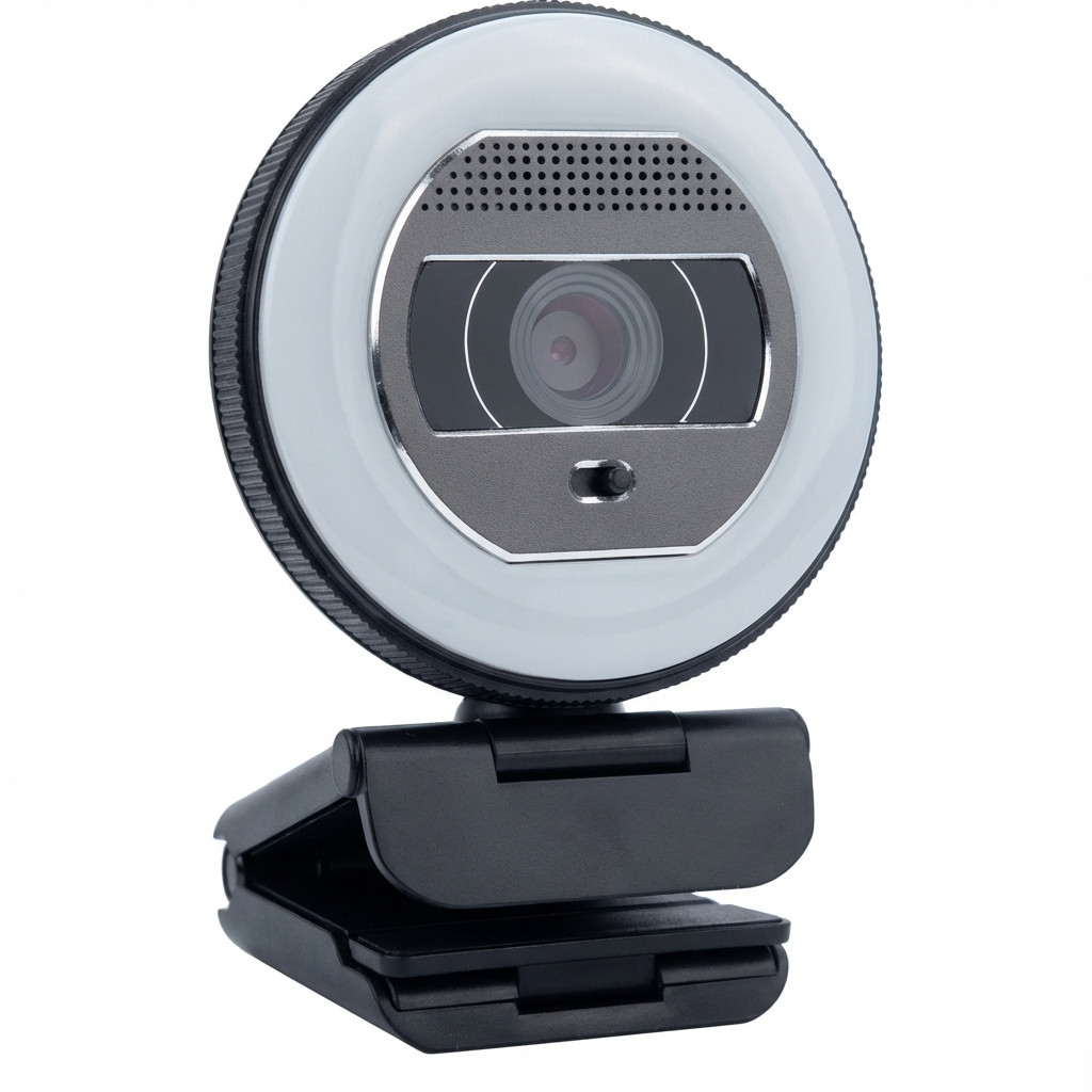Web kamera TERRA Halo with LED Light Ring (C1868pro) - Full-HD, Auto Focus, Stereo Mic, Privacy Slider