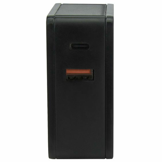 Zidni punjač MANHATTAN 60W (USB-C PD, USB-A) crna boja-3