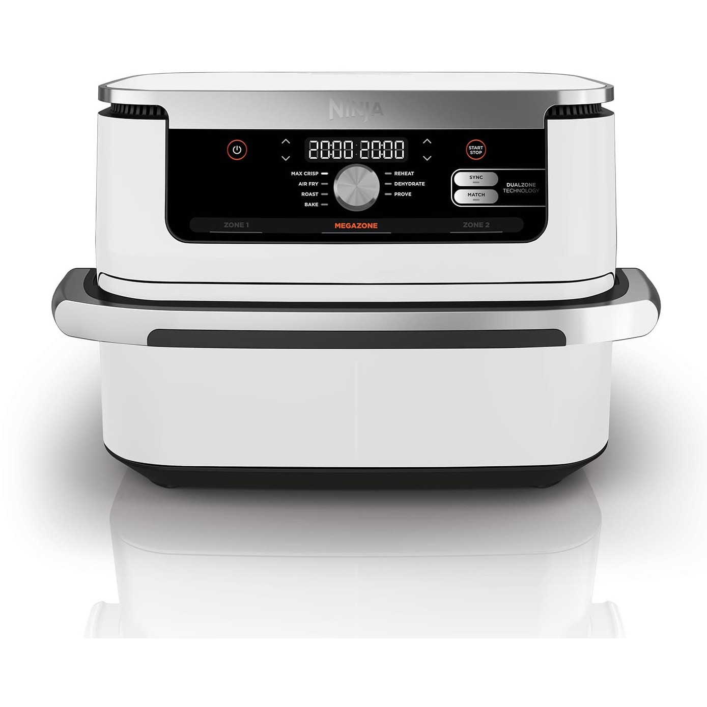 Ninja AF500EUWH fryer Double 10.4 L Stand-alone 2470 W Hot air fryer Silver, White