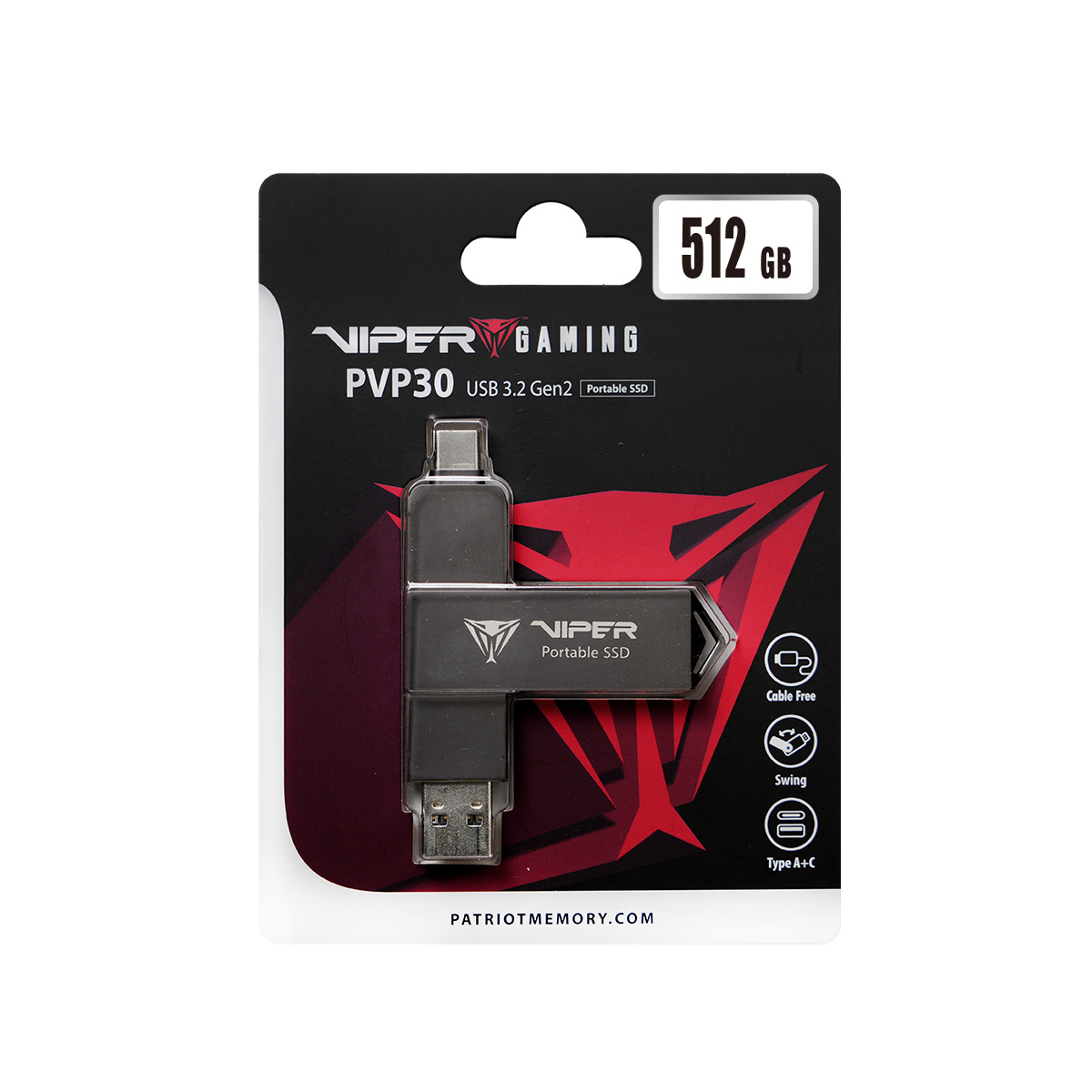 Vanjski SSD disk PATRIOT Viper PVP30 Duo 512GB (USB 3.2 Gen2)-4