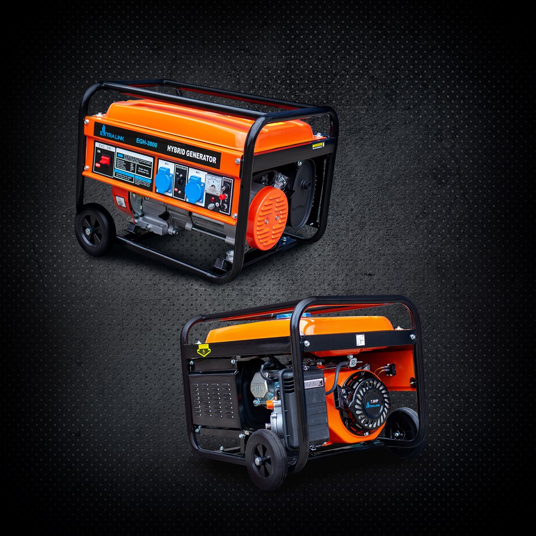Generator Extralink EGH-3000 hybrid (Maksimalna snaga 3000 W, Kapacitet spremnika goriva 15 L, Prirodni plin/LPG/Benzin, Napon 220 V, Crna/Narančasta)-14