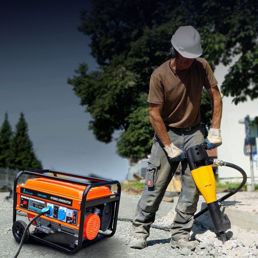 Generator Extralink EGH-3000 hybrid (Maksimalna snaga 3000 W, Kapacitet spremnika goriva 15 L, Prirodni plin/LPG/Benzin, Napon 220 V, Crna/Narančasta)-11
