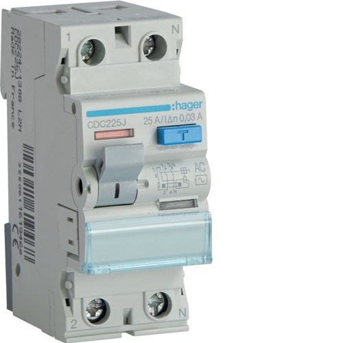 Diferencijalna sklopka HAGER CDC225J (2P, 25A, 30mA, Tip A)