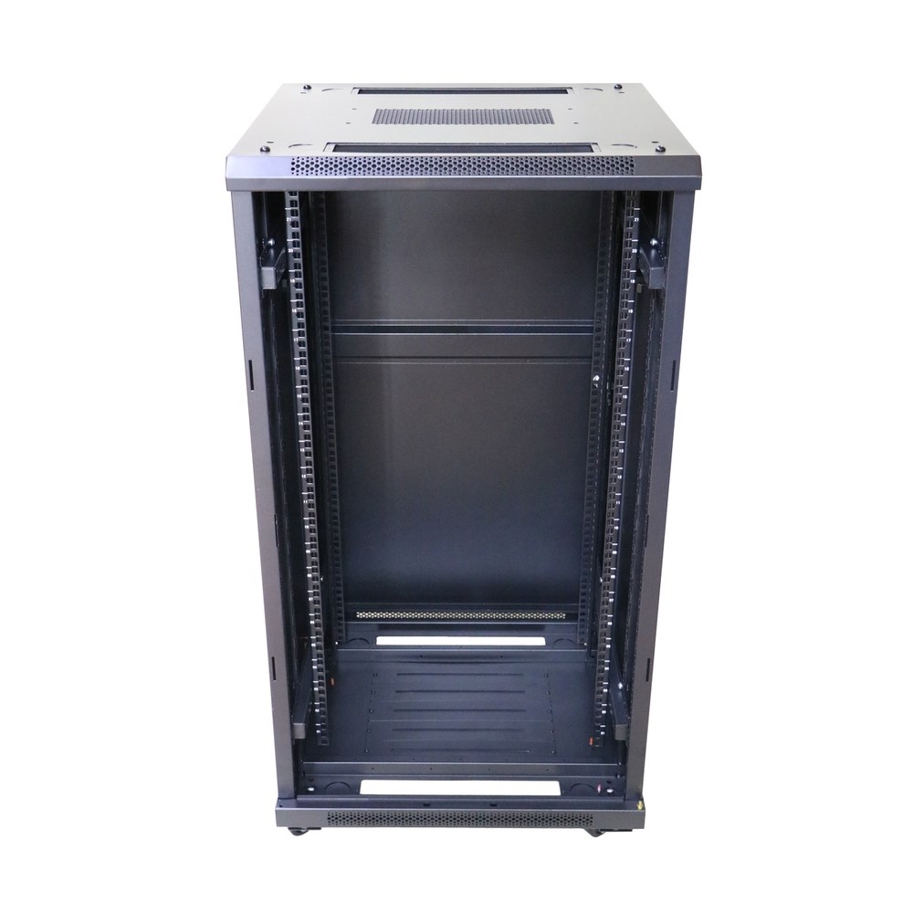 Stalak Extralink 27U 600x600 (Čelik, Crna, Maksimalna nosivost 600 kg, Zaključavanje ključem, Staklena prednja vrata)-4