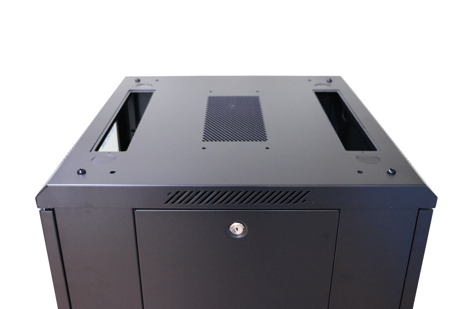 Stalak Extralink 27U 600x600 (Čelik, Crna, Maksimalna nosivost 600 kg, Zaključavanje ključem, Staklena prednja vrata)-0
