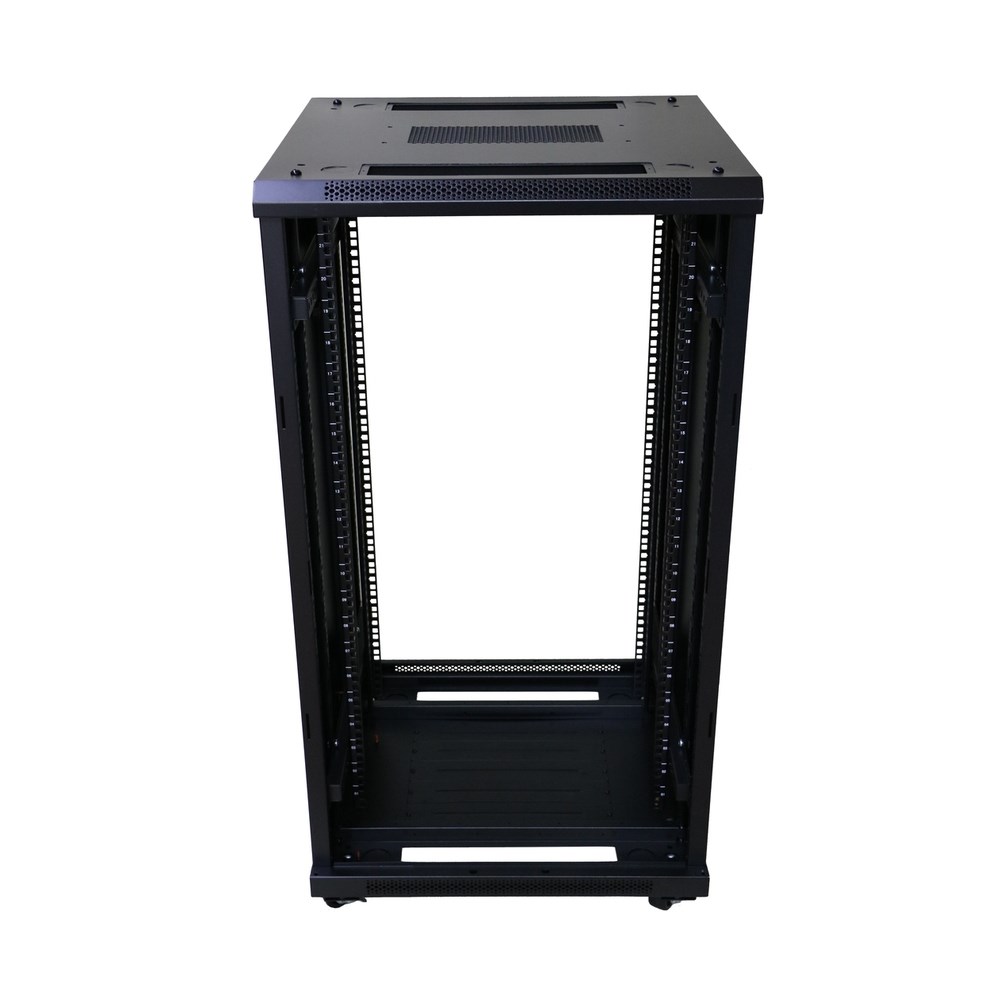 Stalak Extralink 27U 600x600 (Čelik, Crna, Maksimalna nosivost 600 kg, Zaključavanje ključem, Staklena prednja vrata)-8