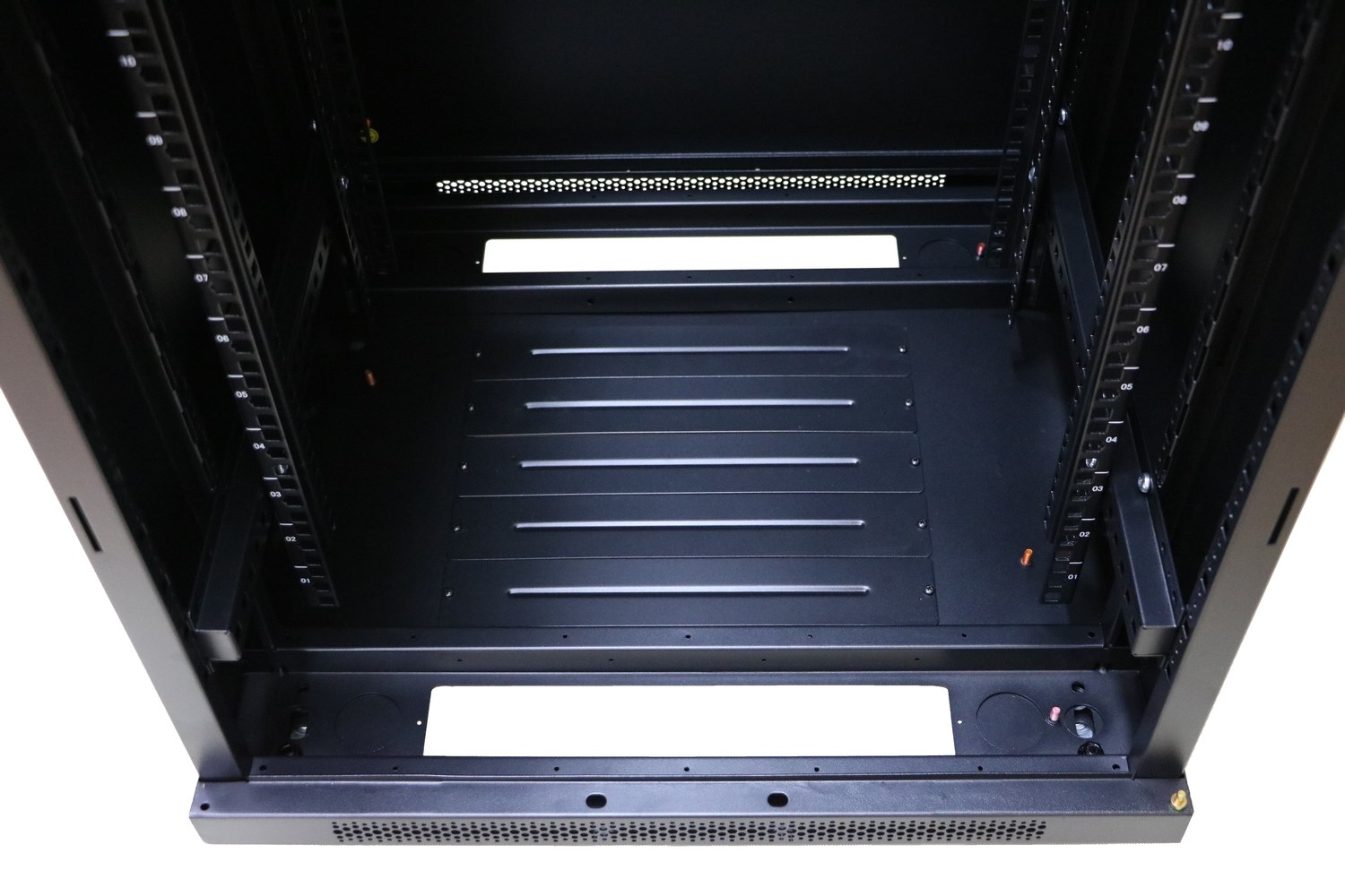 Stalak Extralink 27U 600x600 (Čelik, Crna, Maksimalna nosivost 600 kg, Zaključavanje ključem, Staklena prednja vrata)-1