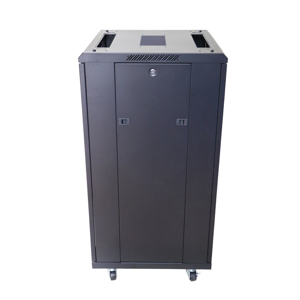 Stalak Extralink 27U 600x600 (Čelik, Crna, Maksimalna nosivost 600 kg, Zaključavanje ključem, Staklena prednja vrata)-7