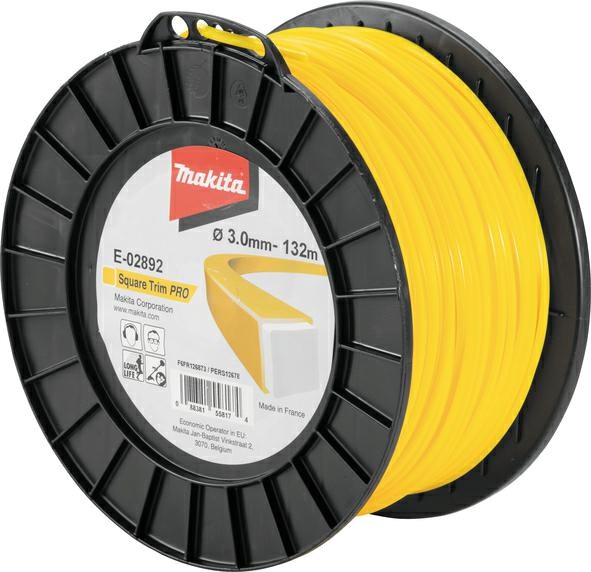 MAKITA NYLON MONOFILAMENT LINE SQUARE "PRO" 3,0mm/132mb-0
