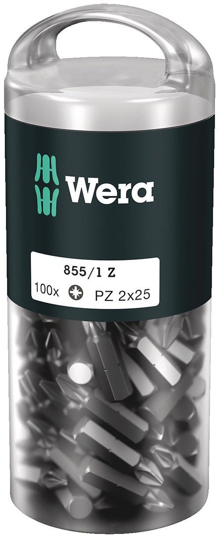 Set bitova WERA 855/1 Z DIY 100 SiS (100 kom, PZ 2 x 25 mm, 1/4")-0