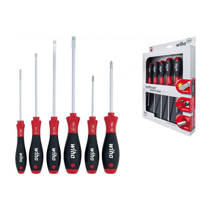 Set odvijača WIHA SoftFinish 3201K6 (6 komada, Phillips/ravni)-0