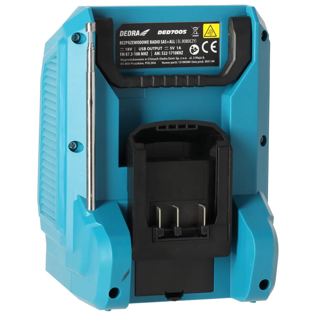 Akumulatorski radio za gradilište DEDRA DED7005 (Bluetooth, USB, IP54)-3