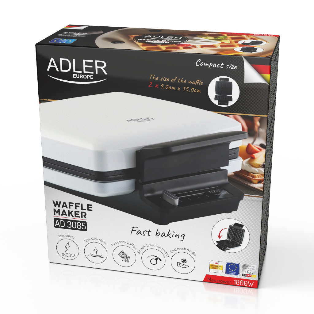 Toster za vafle ADLER AD 3085 (1200 W) bijeli-8