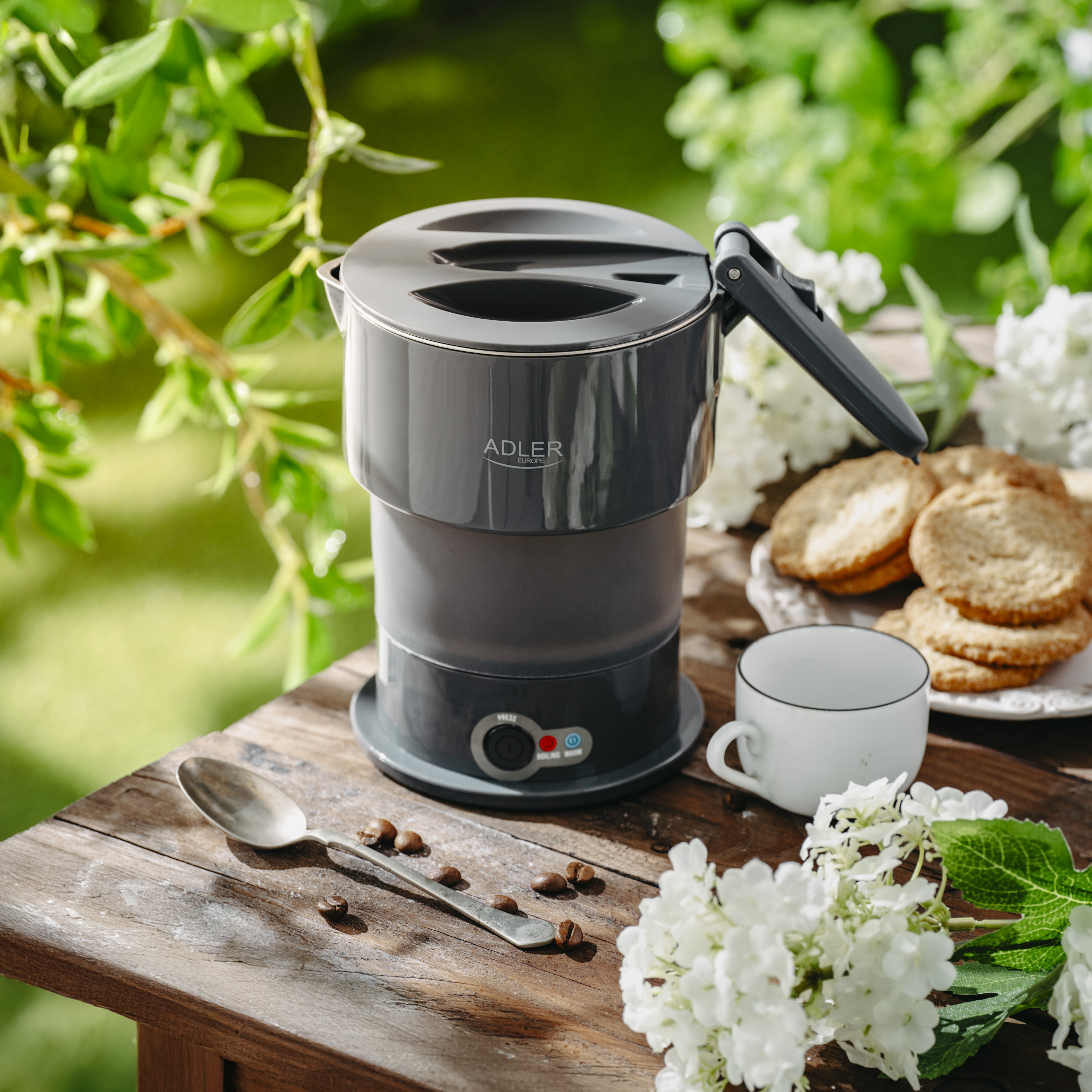 Putno kuhalo za vodu ADLER AD 1377 (600 W, 0.6 L, siva)-1