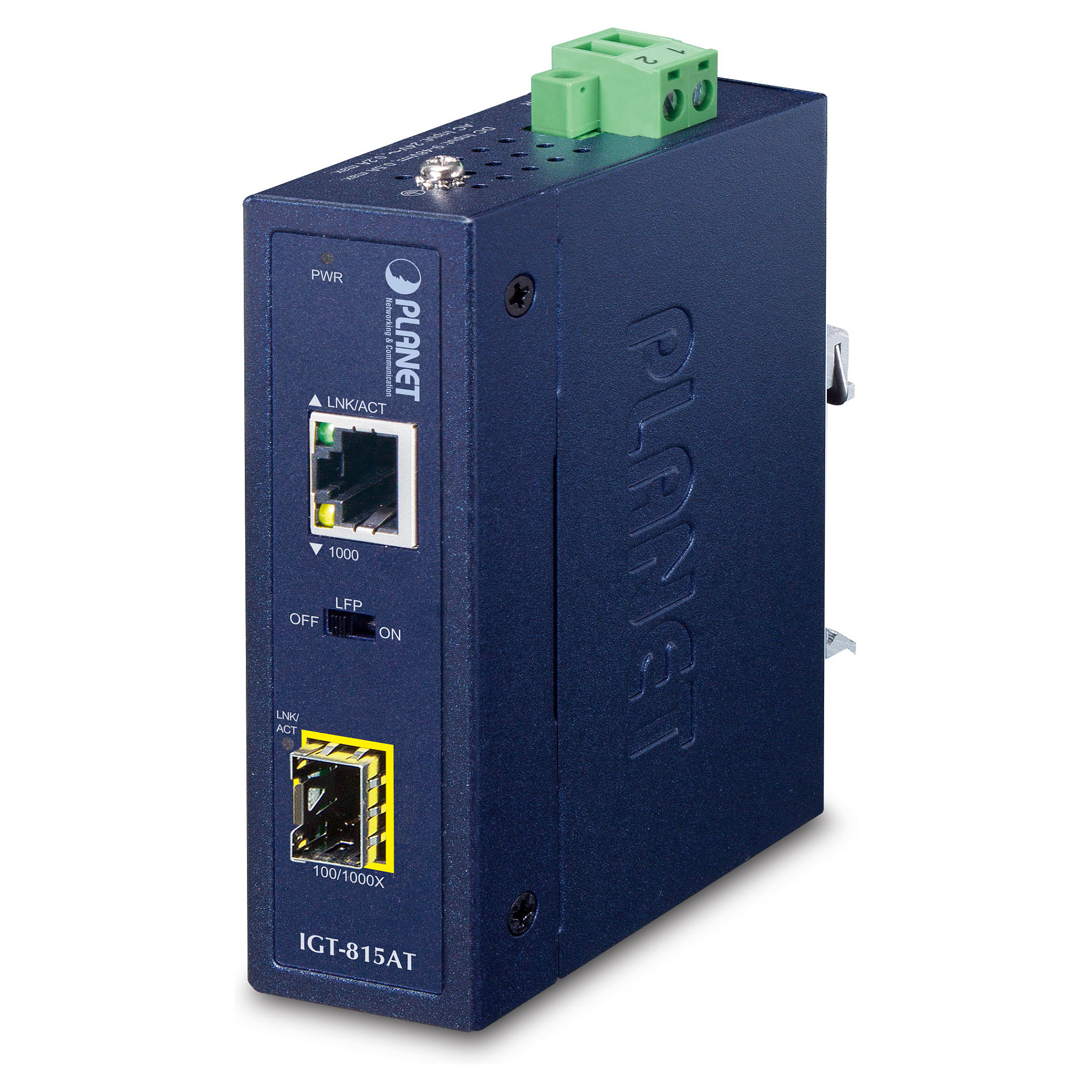 Industrijski media konverter PLANET IGT-815AT (Gigabit Ethernet, SFP, IP30, -40~75°C)-0