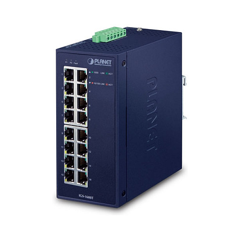 Mrežni switch PLANET IGS-1600T (16x Gigabit Ethernet, industrijski, IP30, -40~75°C)-0