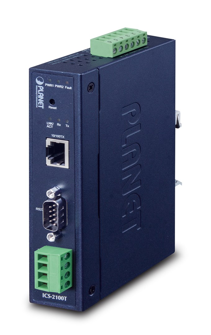 Industrijski serijski server PLANET ICS-110 (RS232/422/485, IP30)-0