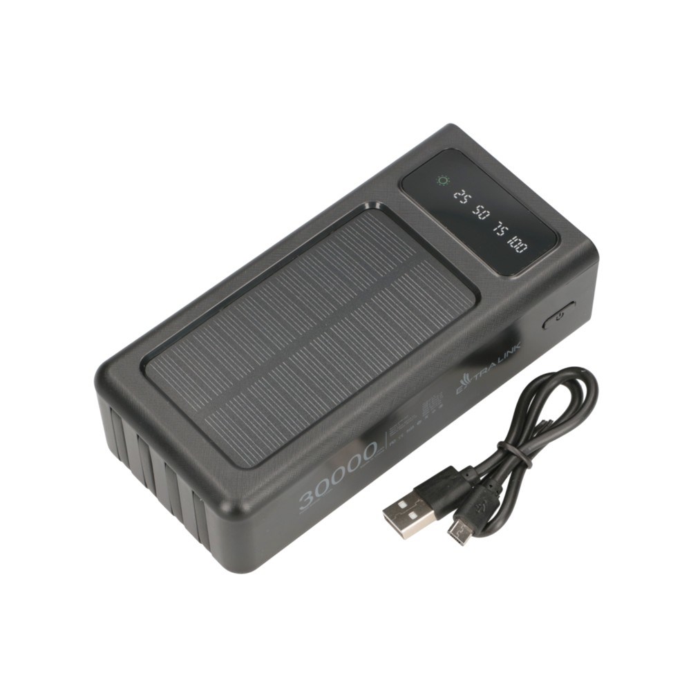 Extralink Powerbank EPB-093 30000mAh Black Solar Power bank, USB-C-8